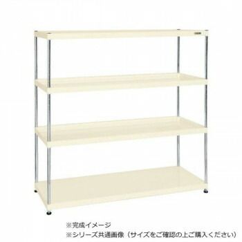 サカエ ニューCSパールラック 4段タイプ 1500×450×1500mm アイボリー CSPRA-2214I