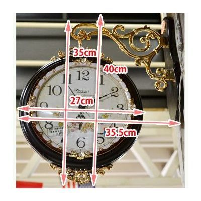 値下げしました！ ロココ調 両面 花柄ローマ数字掛時計 無音　ブラウン 値下げしました！ ロココ調 両面 堅い 花柄ローマ数字掛時計