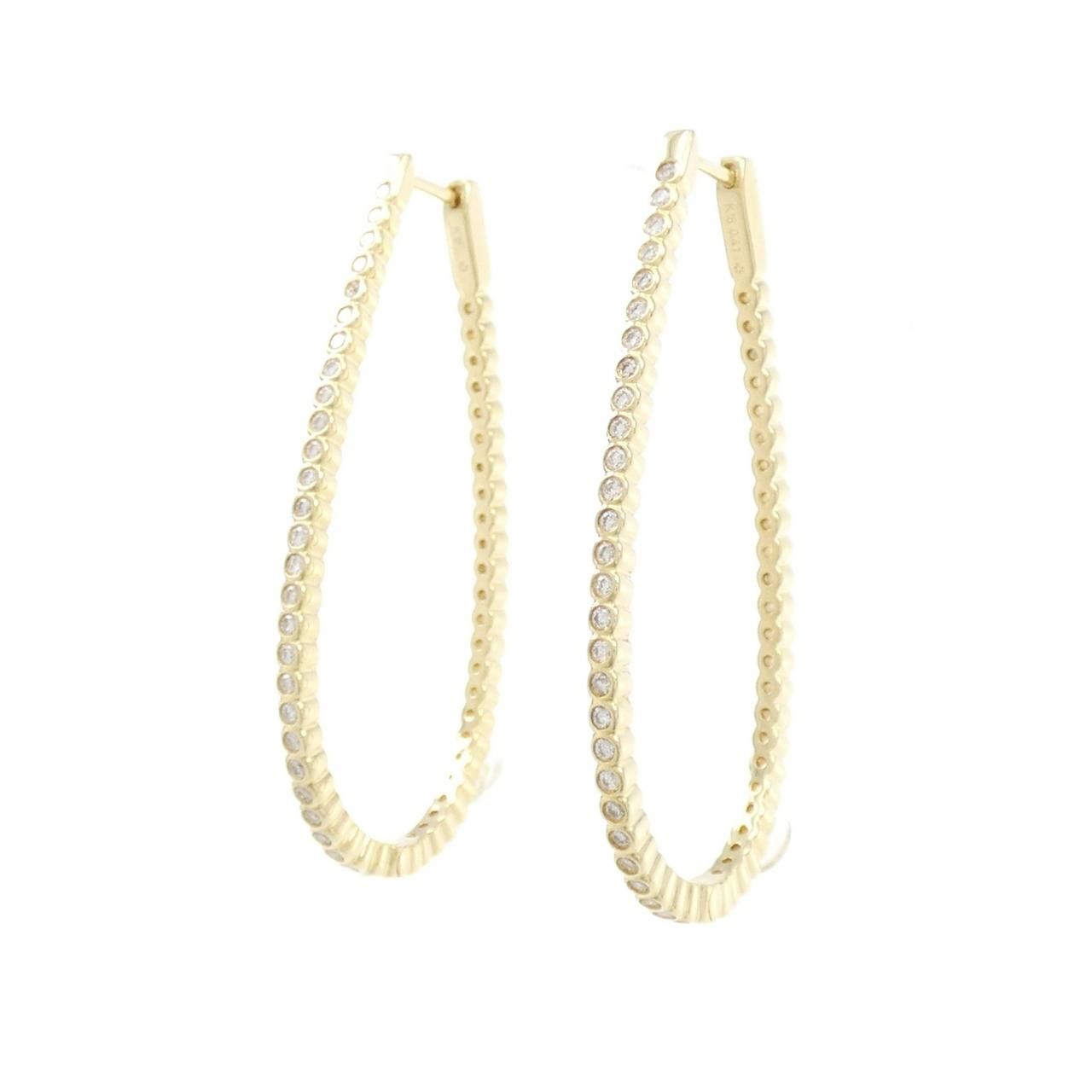 K18YG ダイヤモンド ピアス 0.41CT 0.14ctダイヤモンドピアス18金