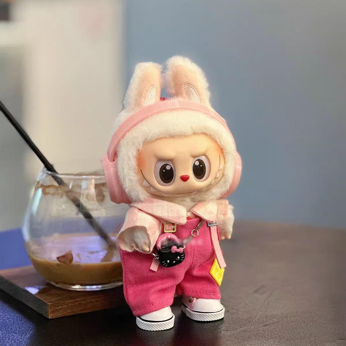 ぬいぐるみ服 labubu ラブブ ピンク ドーパミン 15cm~17cm 第1/2