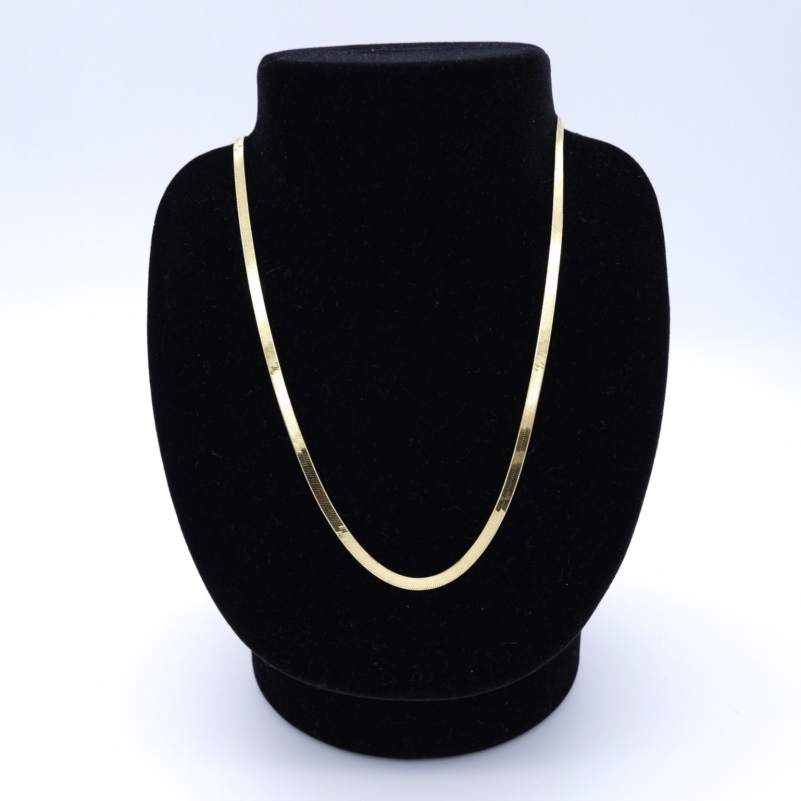 14k・シルバー925・45cm幅3.2ｍｍヘリンボーン・チエーンネックレス 14k・シルバー925・45cm幅3.2mmシンヘリンボーン・チエーン