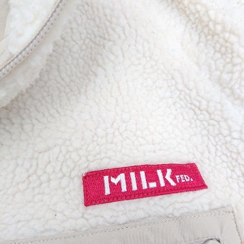 ◇ ⊇ MILKFED. ミルクフェド ボア素材 長袖 ジャケット サイズS アイボリー系 レディース E  【1409100018943】