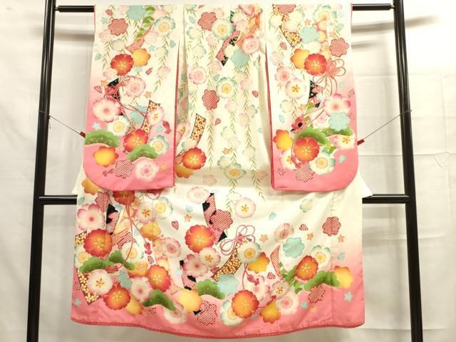 【★豪華刺繍★】七五三セット　七歳　振袖　ハーフ成人式　着物　襦袢　高島屋　正絹 ☆豪華刺繍☆】七五三セット 七歳 振袖 ハーフ成人式 着物 襦袢