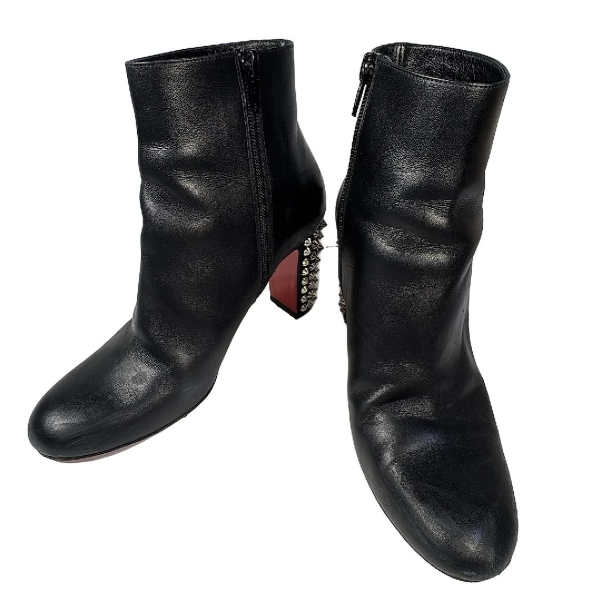 CHRISTIAN LOUBOUTIN クリスチャンルブタン ショートブーツ 37 1|2 レディース - 黒 スタッズ レザー