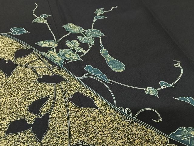 平和屋着物●藍染工房・こんや 全国阿波藍染染織作家協会会員 松本輝夫 訪問着 天然灰汁醗酵建 手描 仮絵羽 正絹 逸品 未使用 DAAV6405ps 平和屋着物○藍染工房・こんや 全国阿波藍染染織作家協会会員 松本輝夫