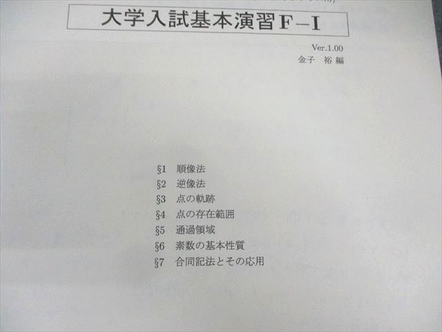 SEG (科学的教育グループ) 高2 大学入試基本演習F-I 数学テキスト 【テスト計3回分付き】 2022 V期 金子裕 010s0D SEG (科学的教育グループ) 高2 大学入試基本演習F-I 数学
