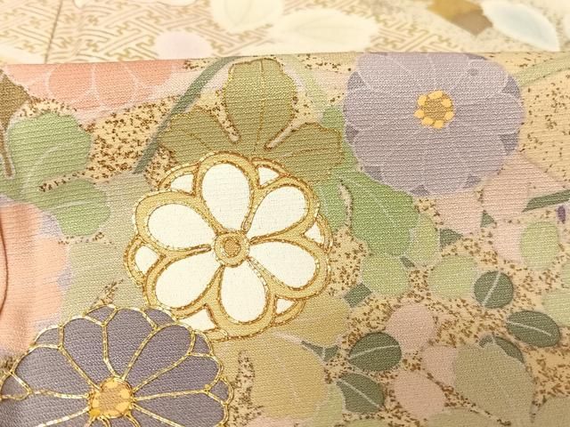 平和屋着物○訪問着 駒刺繍 草花文 暈し染め 金彩 松坂屋扱い