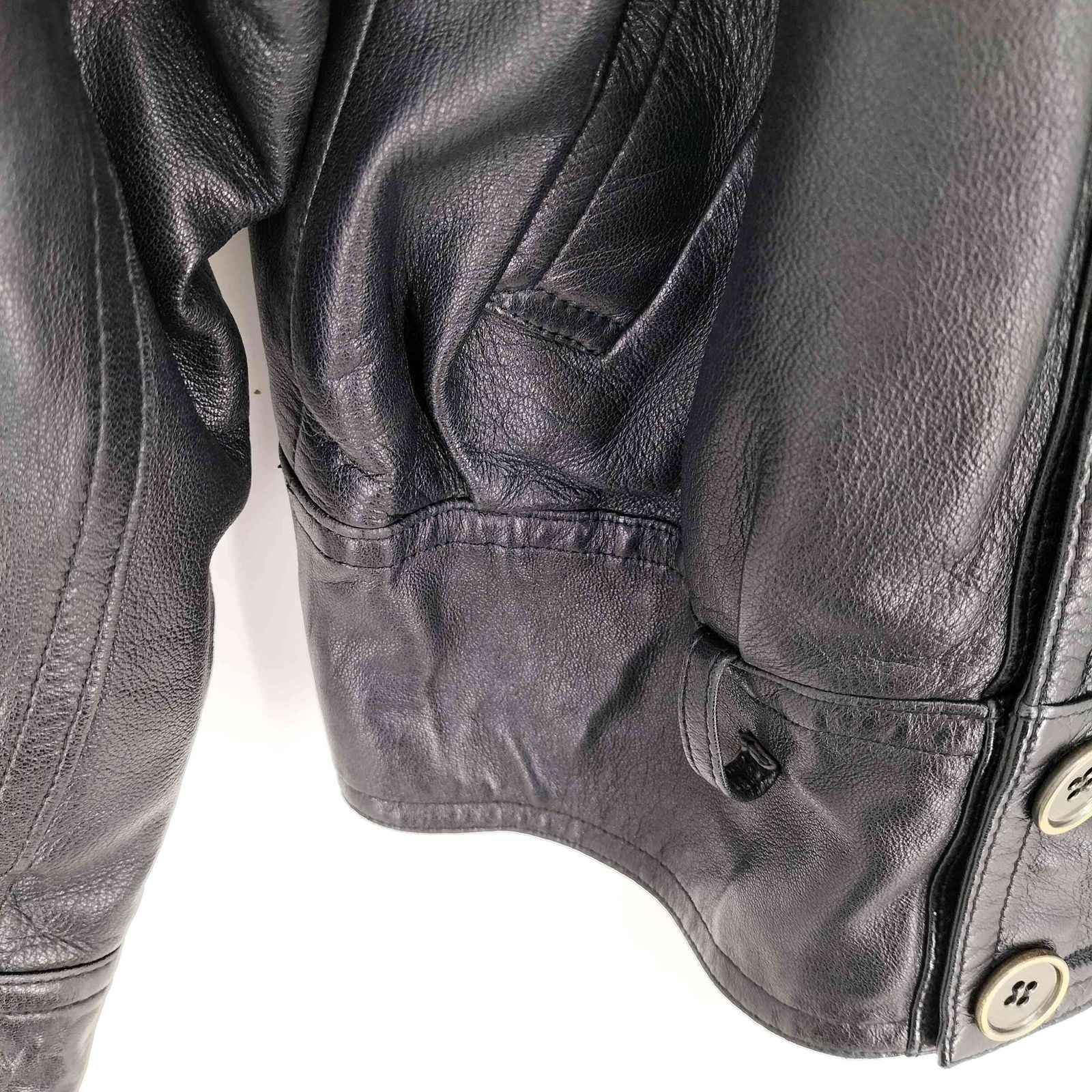 ユーズドフルギ USED古着 ダブルブレスト レザージャケット メンズ 9  