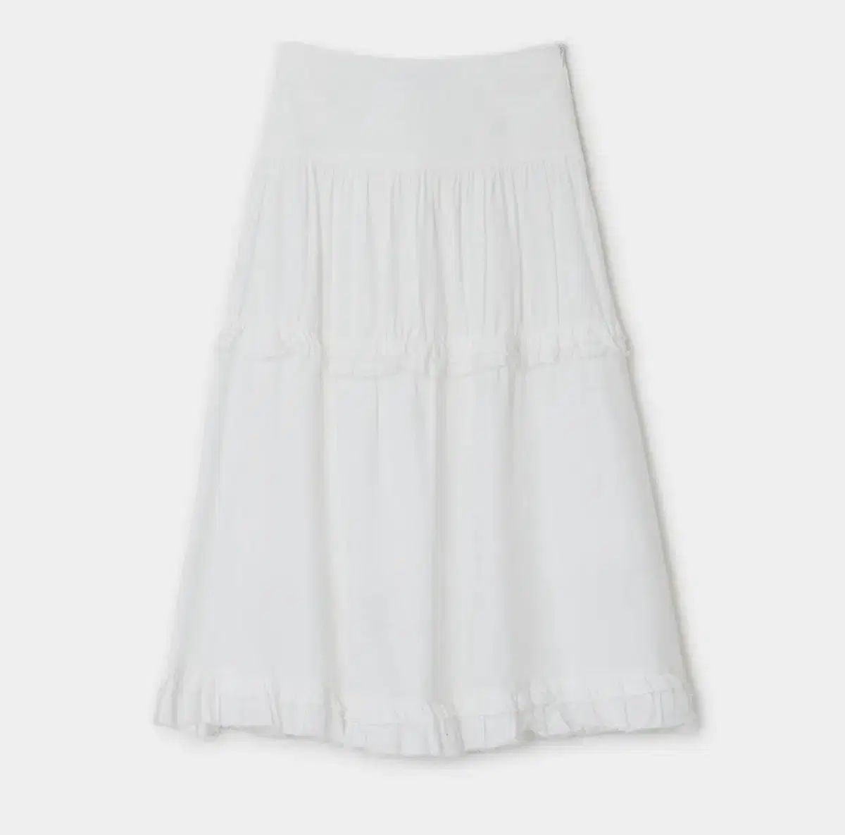 썬번프로젝트 Frill Maxi Skirt WHITE