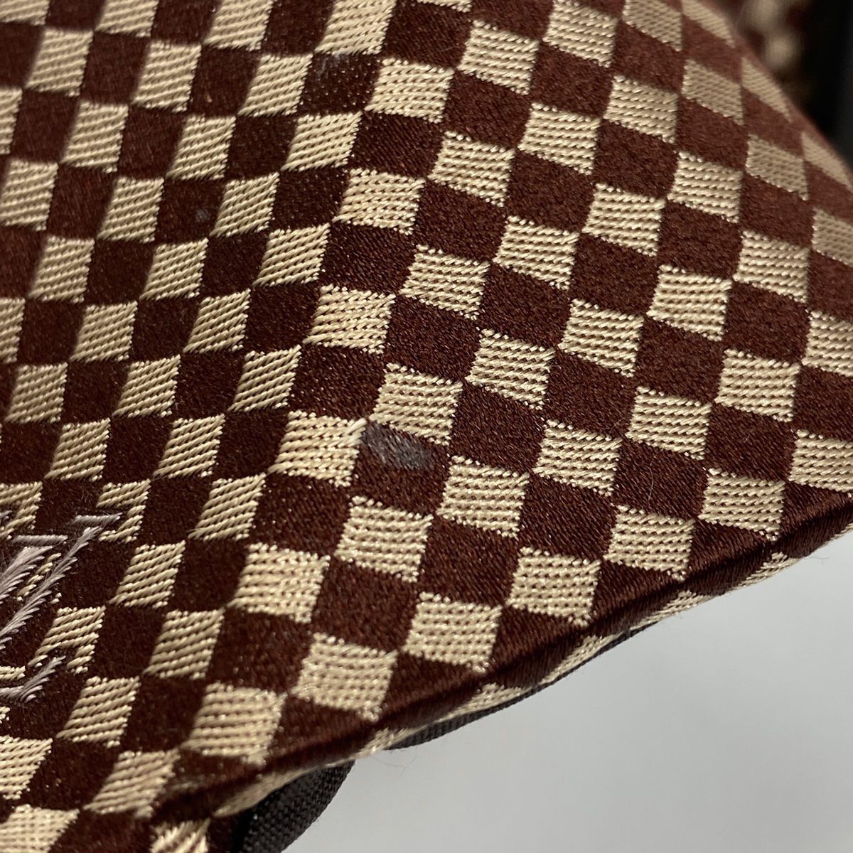 LOUIS VUITTON ブラウン チェック柄 ネクタイ ネクタイ・LV ブラゾン