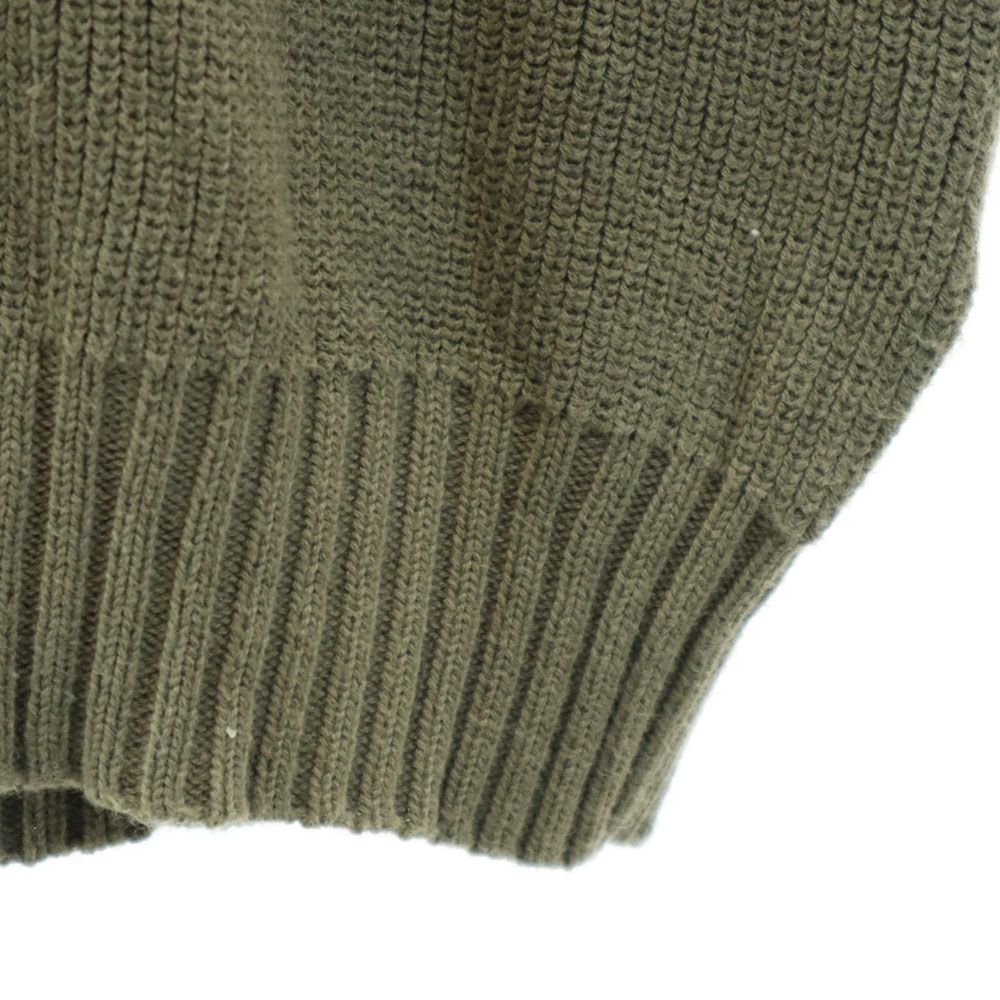 エディーバウアー 長袖 ハーフボタン コットン セーター L カーキ