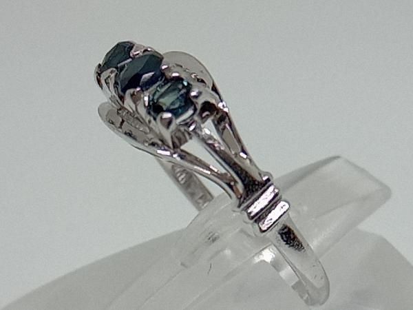 新品仕上げ済み【K14WG】12号 リング 指輪 ブルーサファイア 金