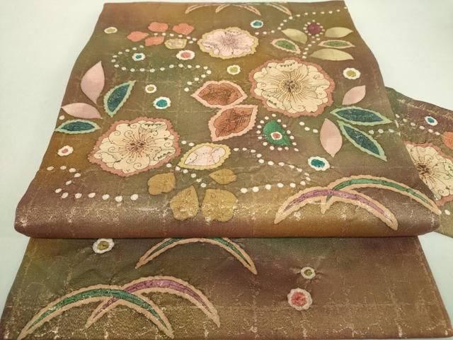 平和屋着物○九寸名古屋帯 作家物 絞り 辻が花 金糸 正絹 逸品