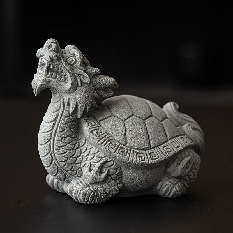 ロングイ(龍亀)彫刻 ブラックオブシディアン 龍亀 ロングイ 楽天市場