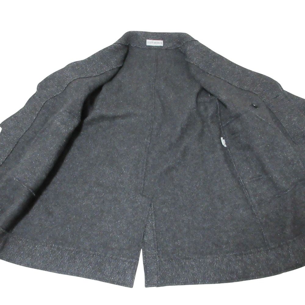 ISSEY MIYAKE イッセイミヤケ ウール ダブルブレスト ベルテッドコート IM13KA279 サイズ2 グレー レディース 古着 SIROKUMA-CORPORATION_COM