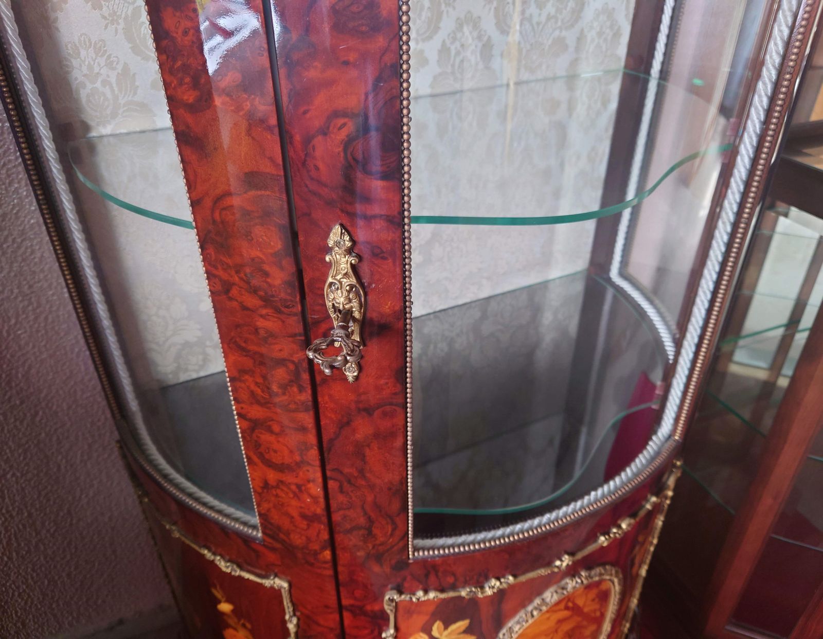 スペイン アンティーク飾り棚 マホガニーローズウッド