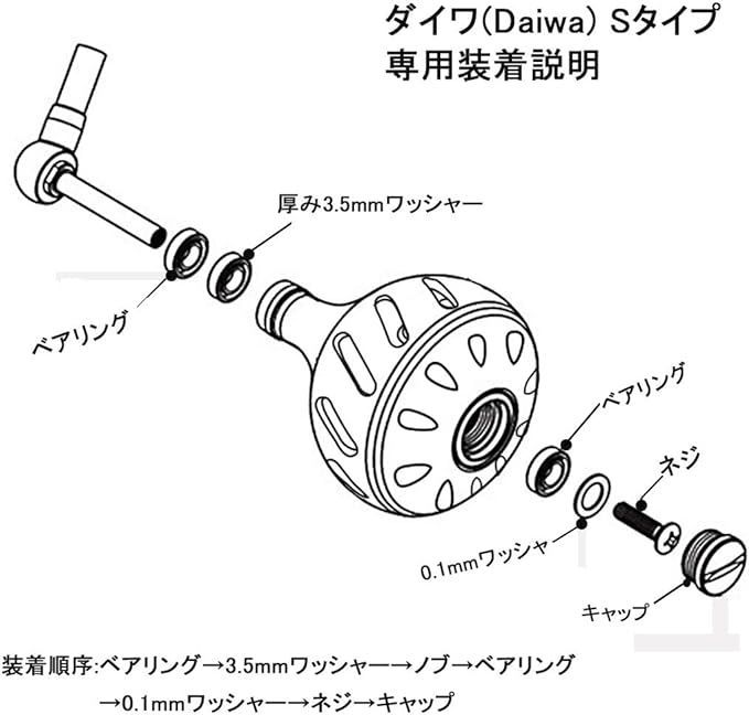在庫セール】サンライク (SANLIKE) 38mm パワー リール ハンドル ノブ シマノ ダイワ (Daiwa) Type S (Shimano)  Type A 用 スピニング リール ストラディック フリームス ルビアス用 パワーラウンドノブ ア - メルカリ