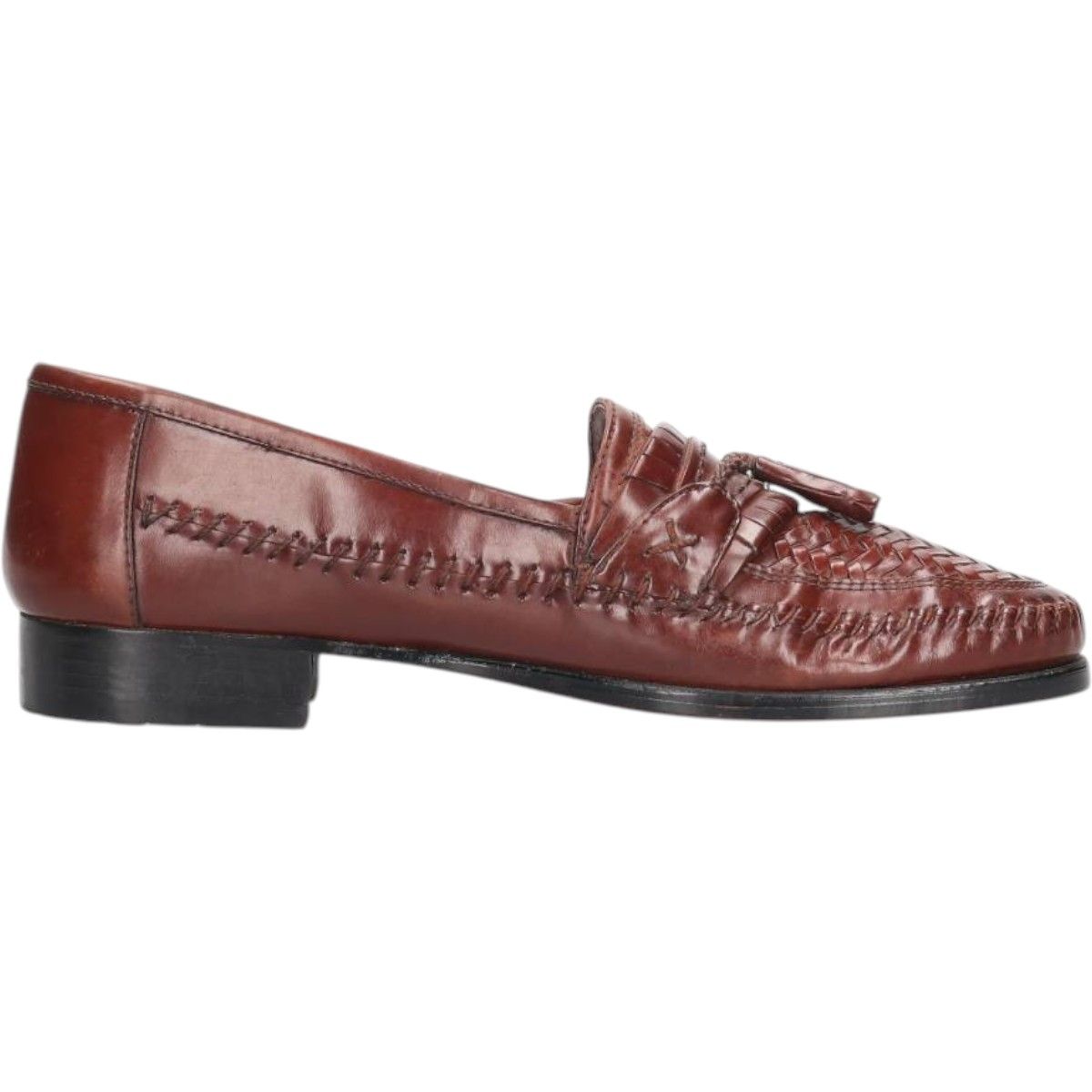 編み込み タッセルローファー