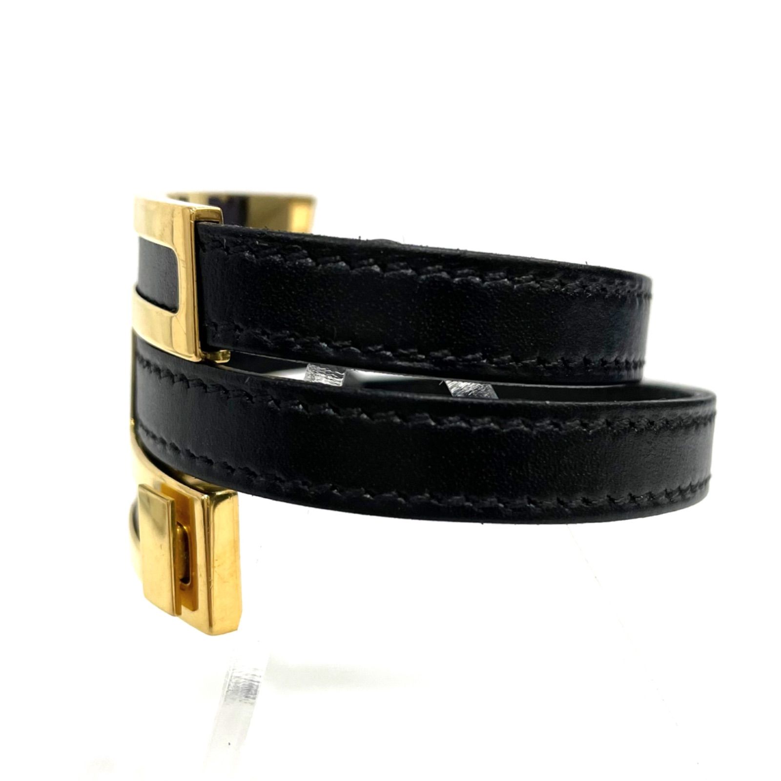 HERMES エルメス プスプス ブレスレット ブラック×ゴールド - メルカリ