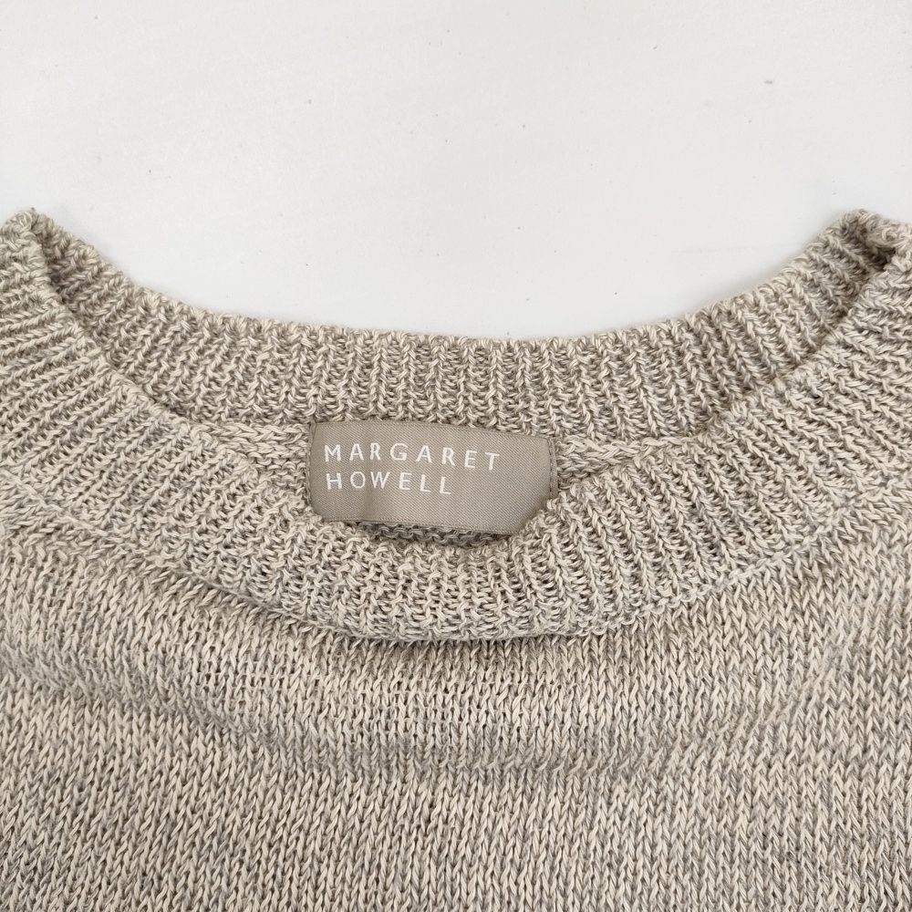 美品 マーガレットハウエル コットンリネン 半袖ニット テラコッタ 綿 麻 MARGARET HOWELL 578-162401 サイズ2 リネンコットン 半袖