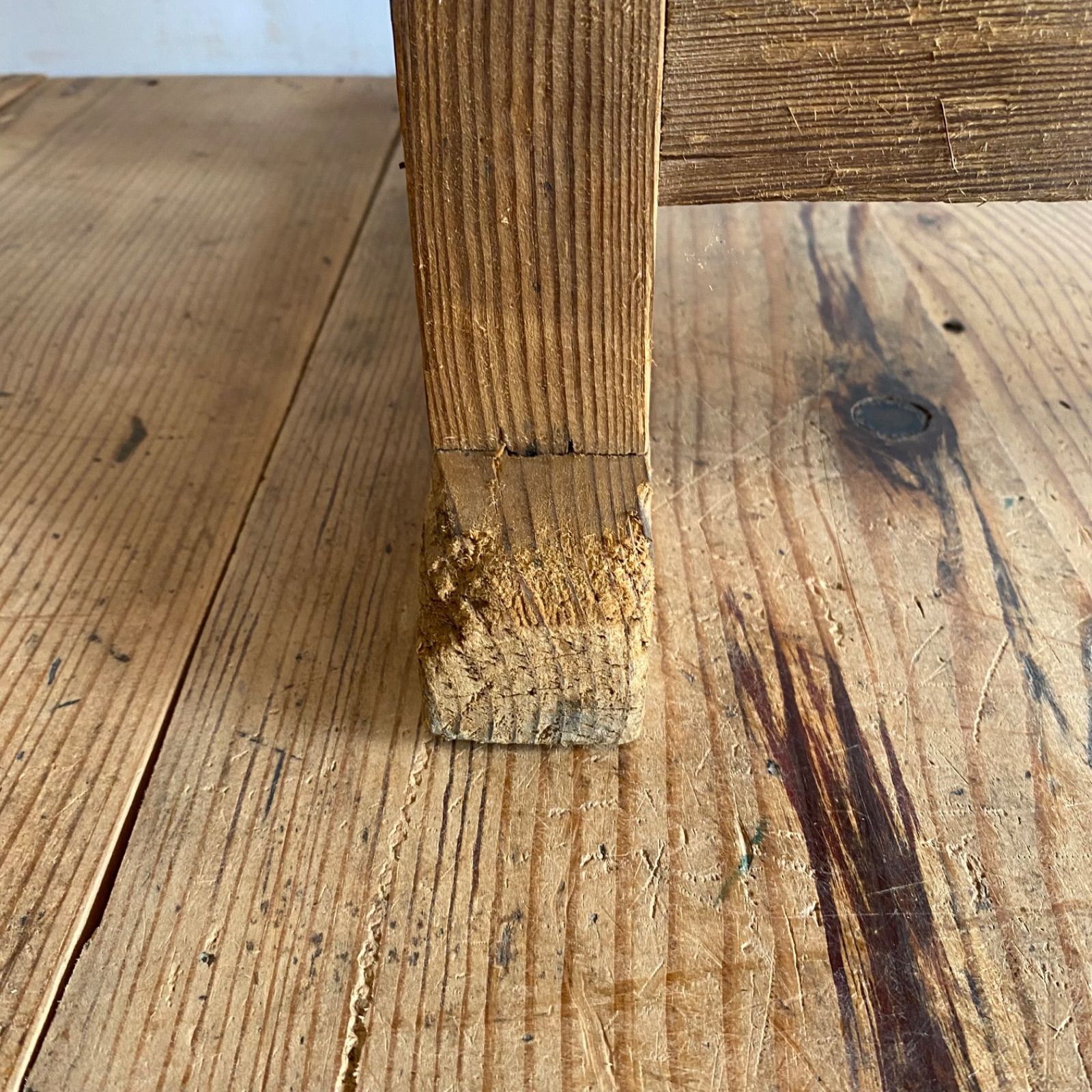 アンティーク テーブル 無垢材 シャビー 展示台 学校机 レトロ y50