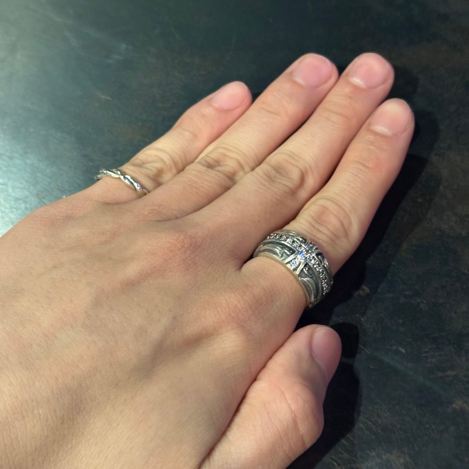 SILVER925 CROSS DESIGN WIDE RING/シルバー/リング-激安 専門 店
