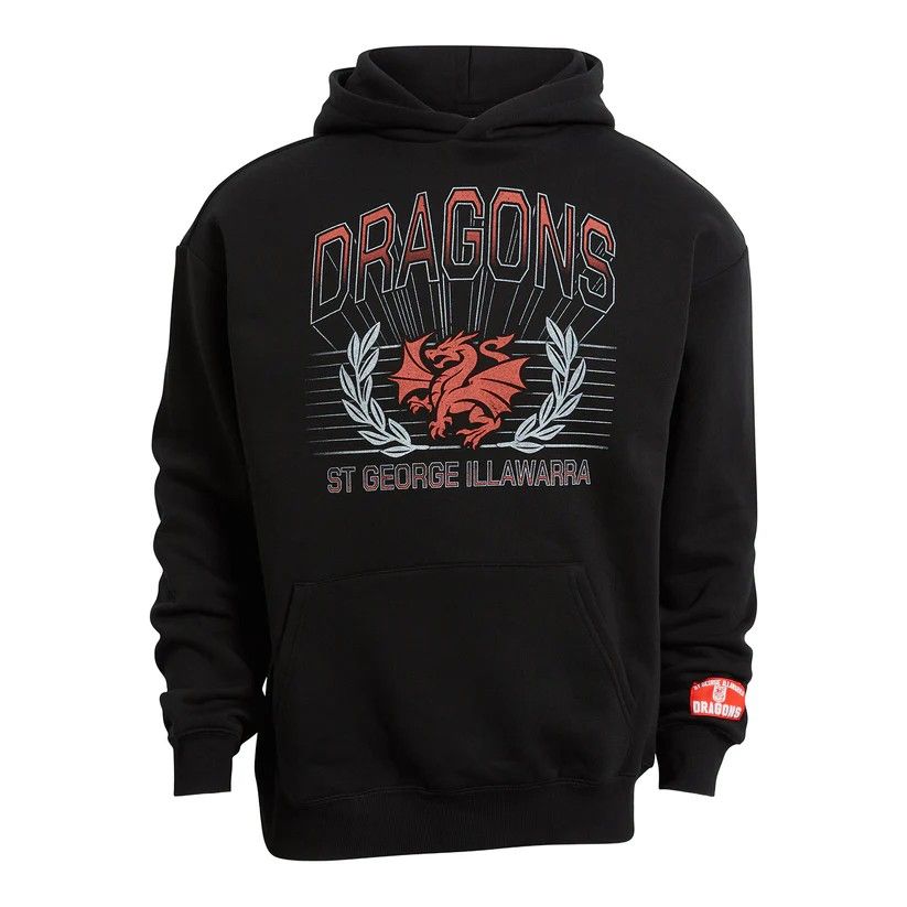 送料無料 匿名配送 3XLサイズのみ ブレーチャーアスレチック セント ジョージ イラワラ ドラゴンズ フーディー 黒 ブラック 公式モデル 日本未発売