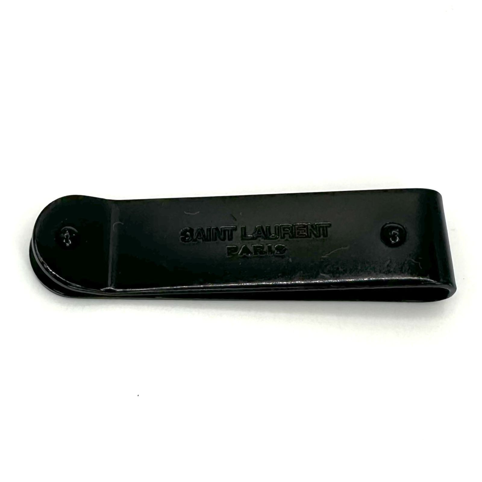 美品SAINT LAURENT ブラック マネークリップ 322✨極美品✨サンローラン マネークリップ キャビアスキン
