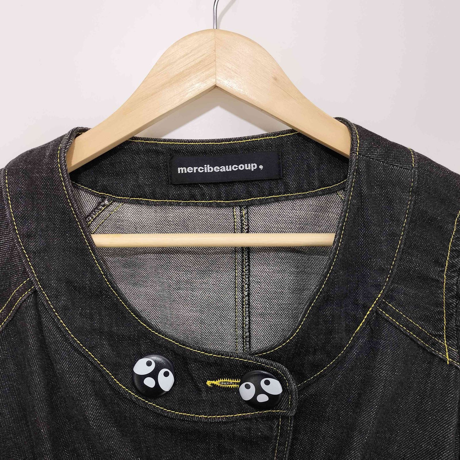 【専用】mercibeaucoup,メルシーボークーノーカラーデニムジャケット1 メルシーボークー mercibeaucoup ノーカラーデニムジャケット