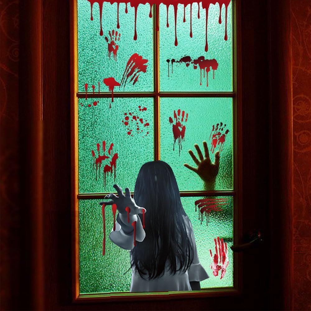 装飾 ハロウィン ハロウィン ハロウィン 剥がせる (2pcs) 剥がせる 壁紙 ホラー 恐怖 学園祭 お化け屋敷 幼稚園 保育園 大人 子供 パタン パーティー 窓の装飾 壁 ドア 飾り 飾り halloween 汚れな