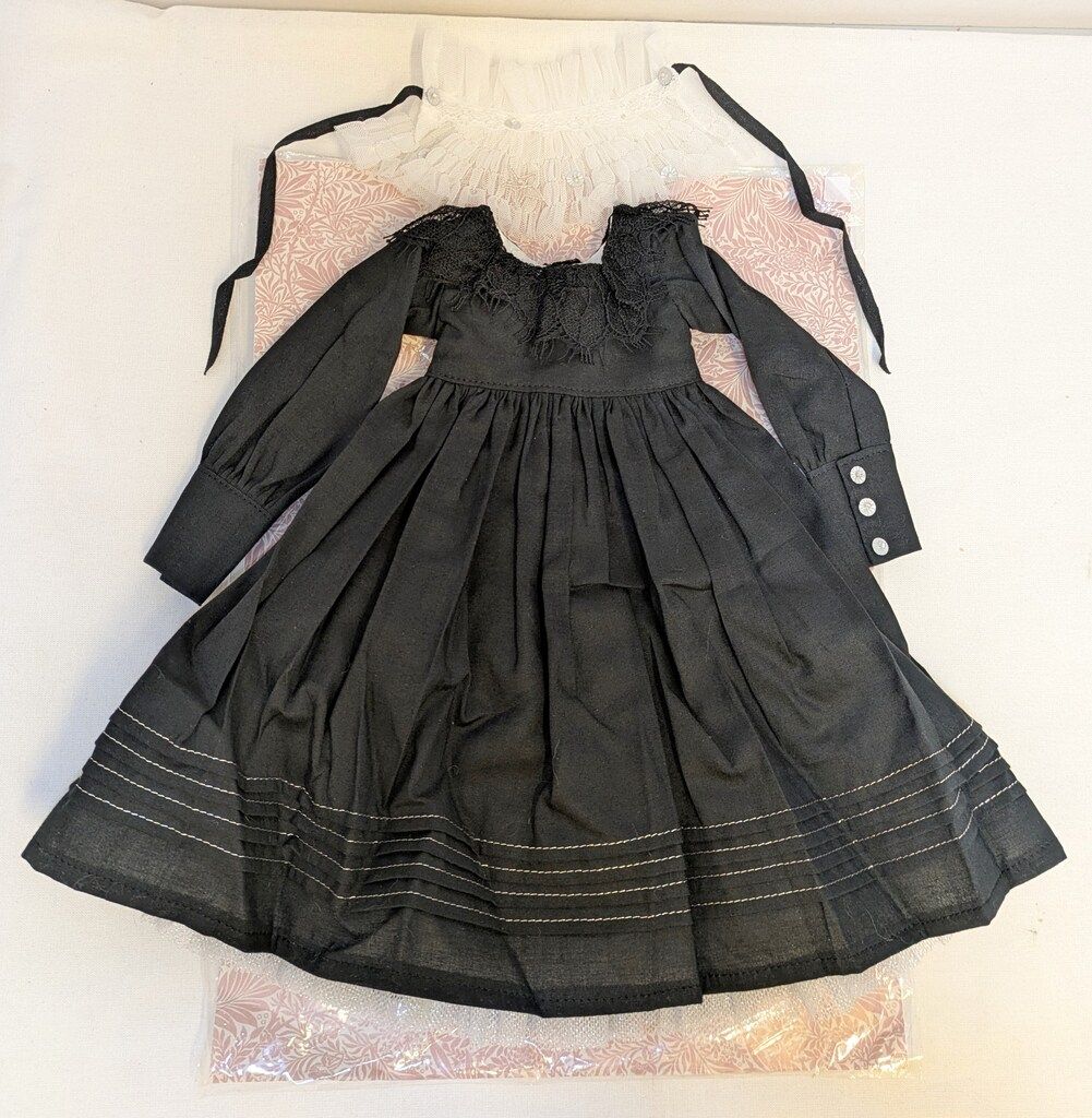 蝶々ノ森 ＳＤ女の子サイズドール衣装 長袖ワンピース 黒
