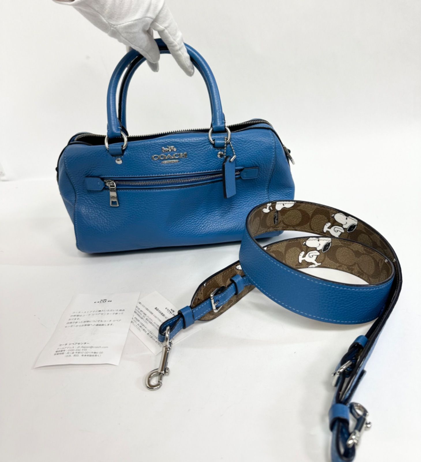 SA4【美品】COACH コーチ サッチェル C4475 スヌーピー コラボ 2WAY 