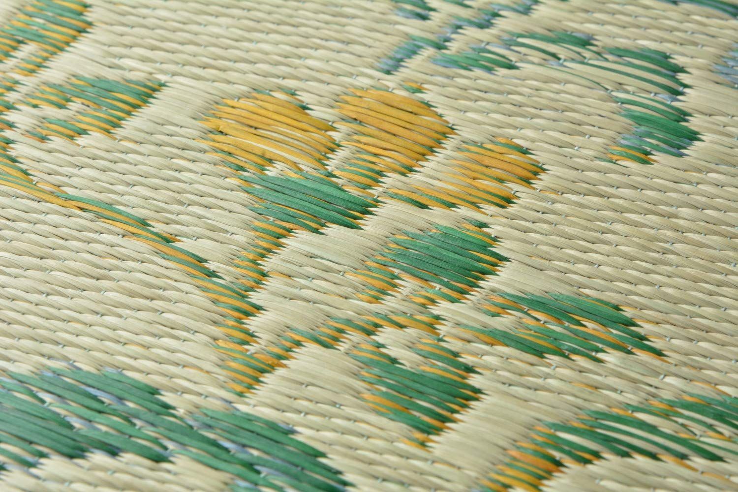 萩原 イ草 グリーン 約200×300cm 国産い草ラグ コンパクト収納 エンペ