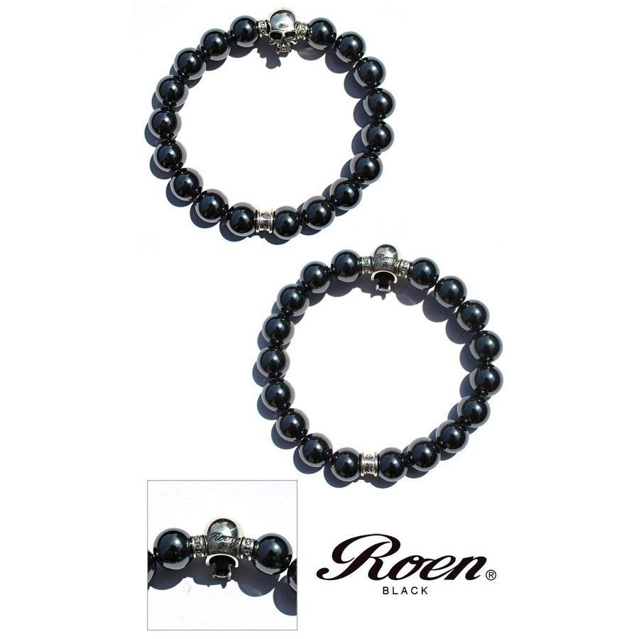 ROEN BLACK スカルヘマタイトブレスレット 天然石 パワーストーン