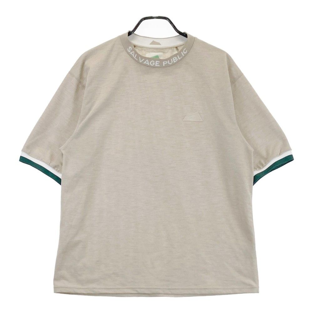 サイズ：L SALVAGE PUBLIC サルベージパブリック  半袖ハイネックTシャツ  ベージュ系 [240101325119]# ゴルフウェア メンズ ストスト