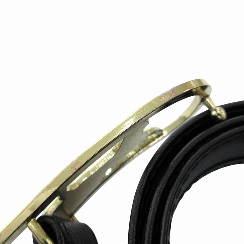 セリーヌ CELINE ベルト レザー 革 ロゴ 馬車 バックル 85 黒