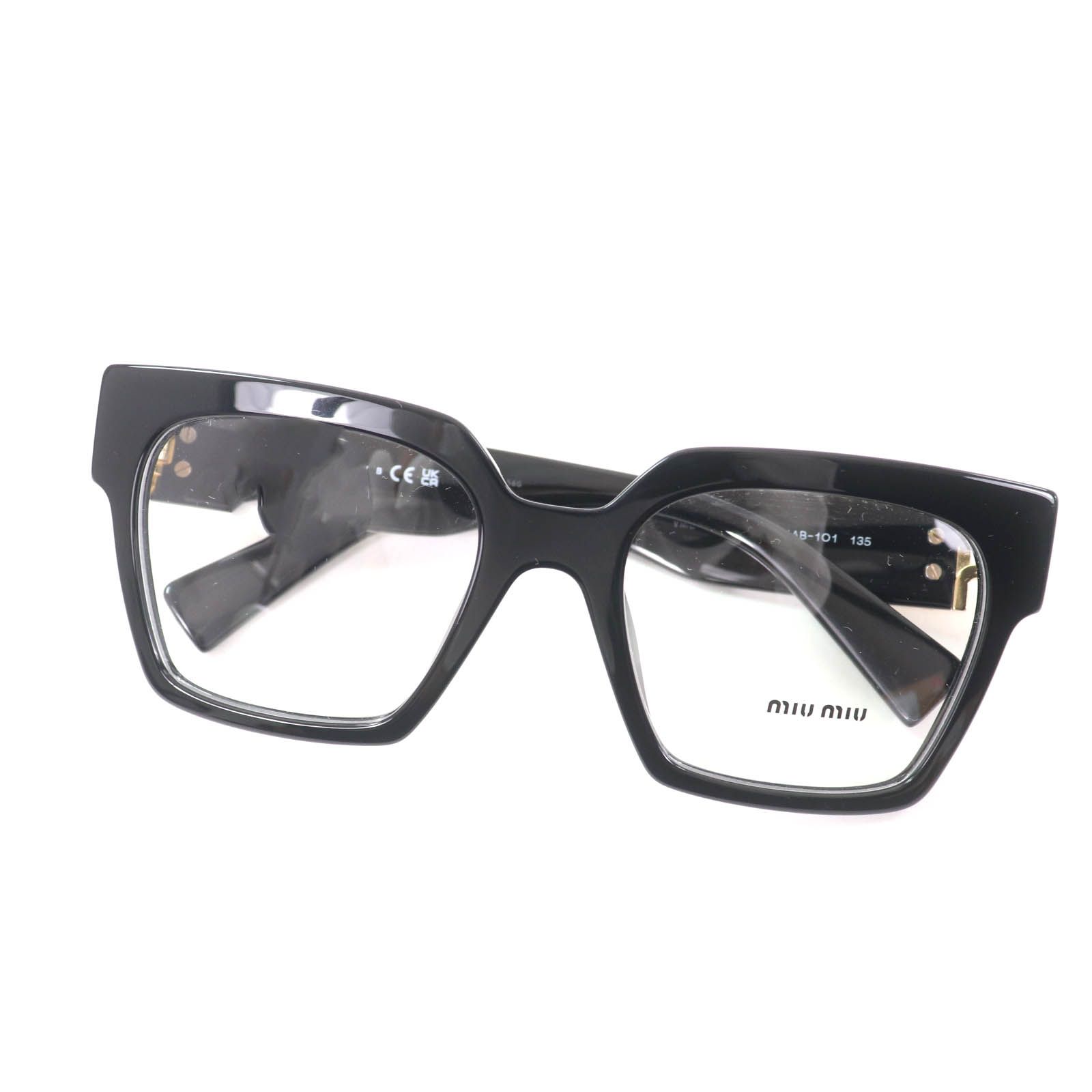 極美品☆MIUMIU ミュウミュウ VMU 04U ロゴ スクエアウェリントン