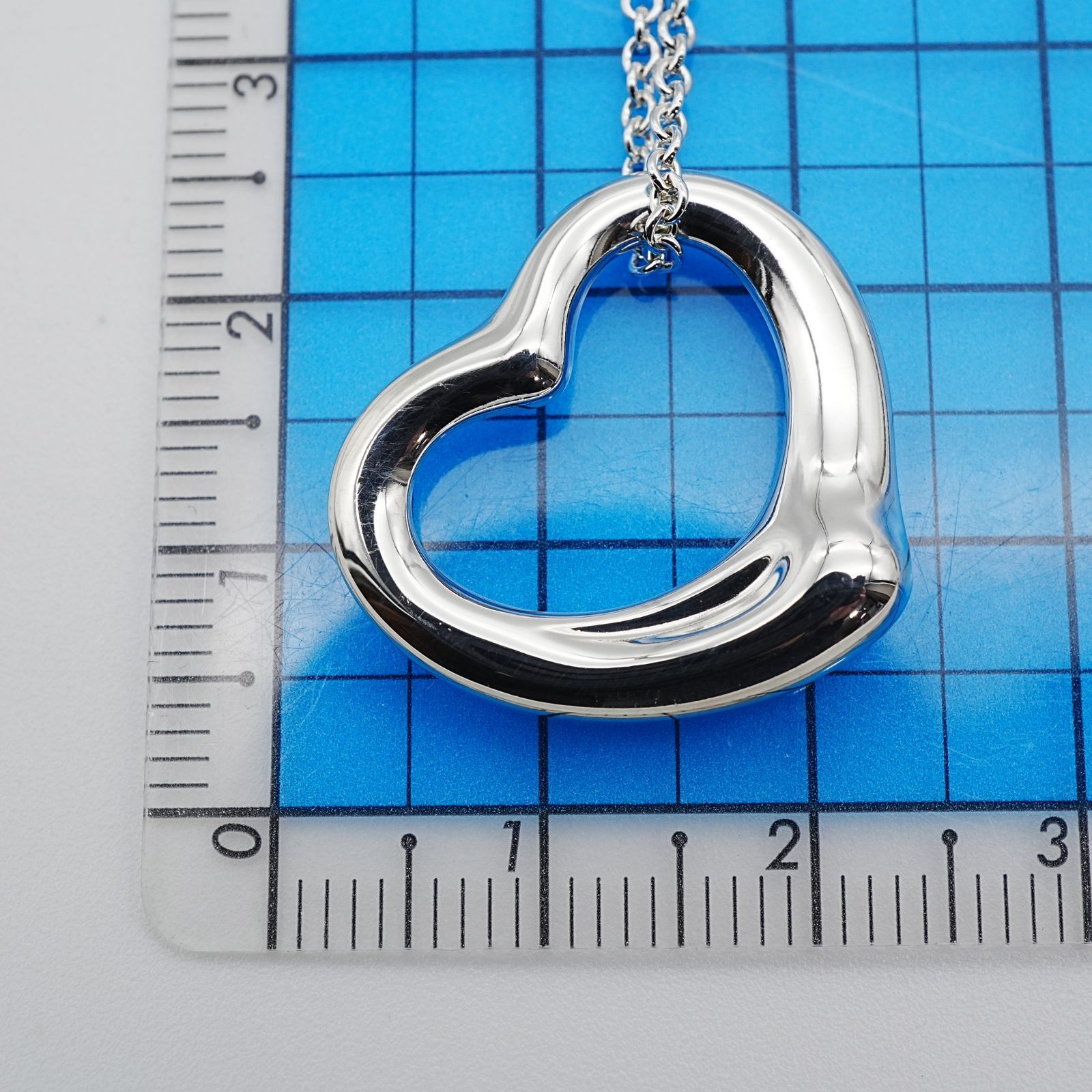 極美品22mm ティファニー ラージオープンハート ネックレス/25-991S