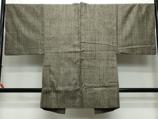 平和屋着物●男性　紬　髭紬羽織セット　色無地　褐返色　正絹　逸品　未使用　BAAV2095hj 平和屋着物○男性 紬 髭紬羽織セット 色無地 褐返色 正絹