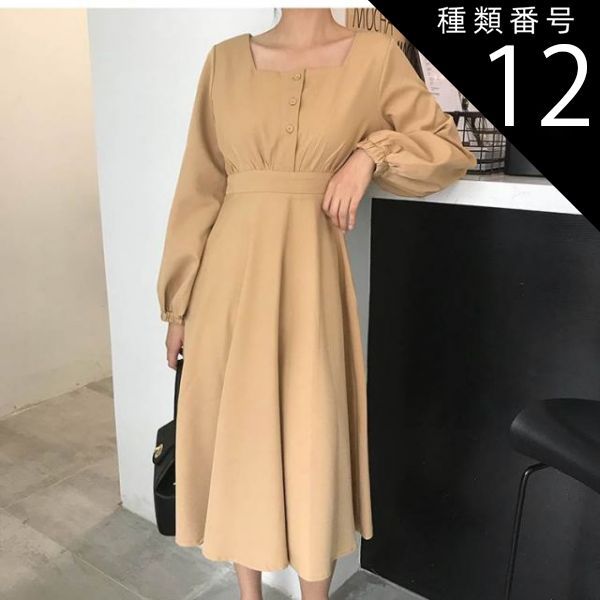 美品✨フォクシー フィット＆フレアワンピース スクープドネック 長袖 レッド 美品✨フォクシー フィット＆フレアワンピース スクープドネック 長袖