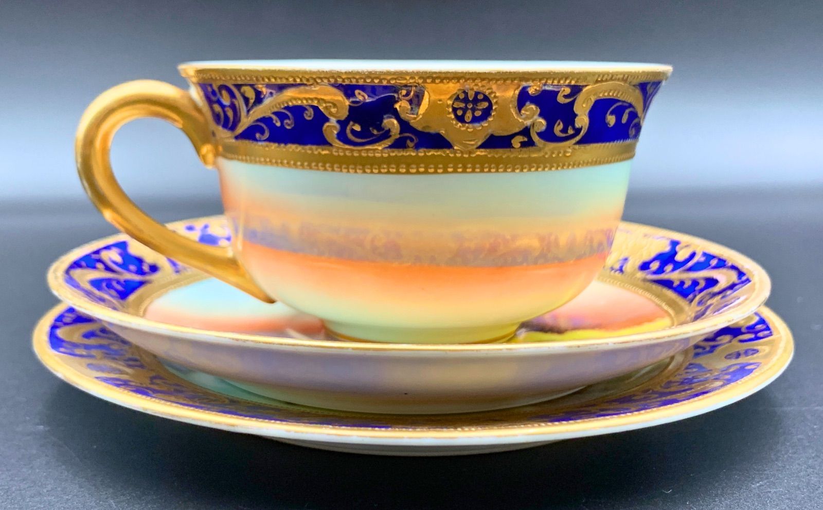 昭和レトロ　アンティーク　春郊 日本画 金色フレーム付き 黄金古风日本版画| eBay