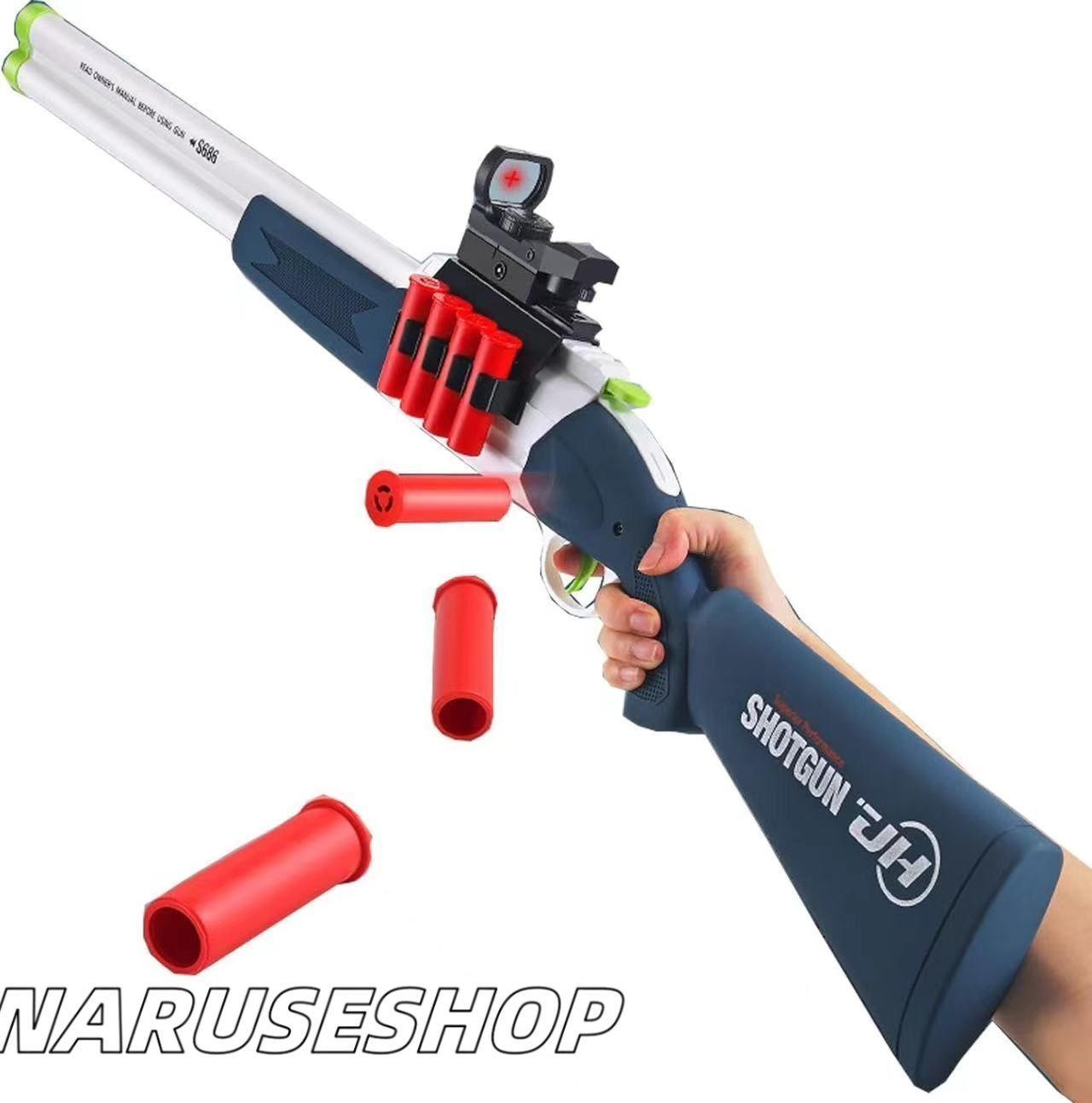 ショットガン風おもちゃ銃S686 散弾銃 エアガン 排莢再現 二連射 上下二