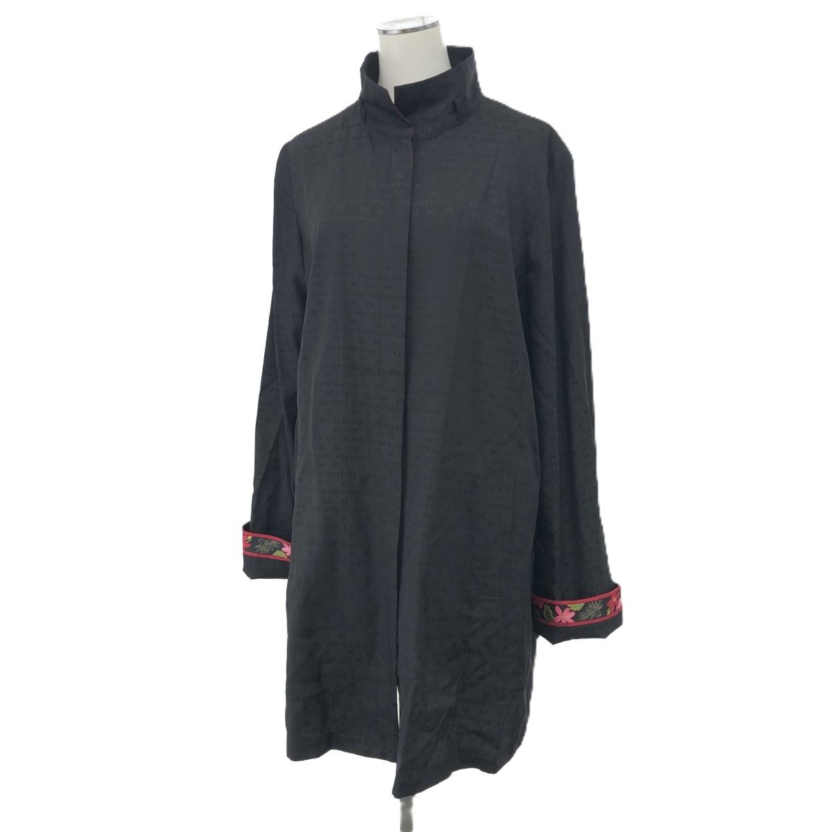 5 レオナール　LEONARD　ロングコート レオナール シルクコート 紺 ビーズ ラインストーン LEONARD | UTA