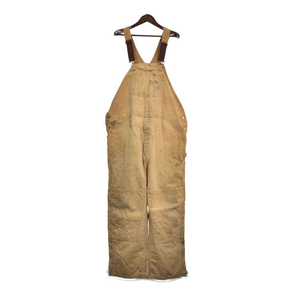 Carhartt カーハート オーバーオール ブラウン (メンズ W50L32相当) 中古 古着 S1582