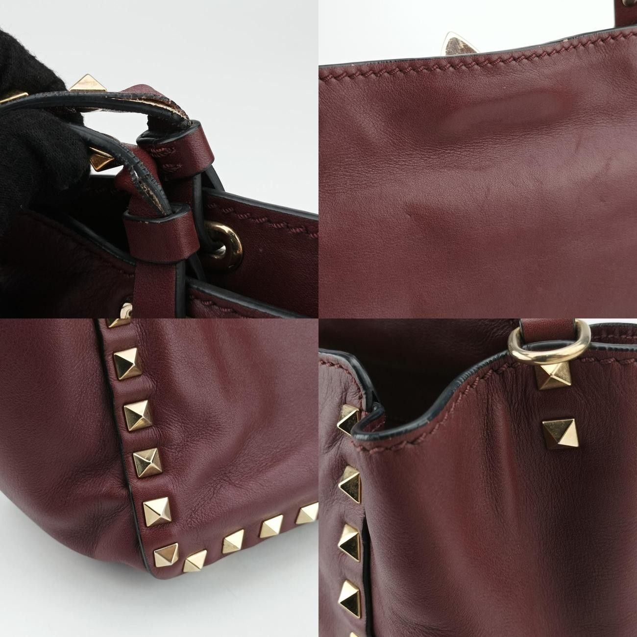 ヴァレンティノValentinoロックスタッズワインレッドレザーBS-F037BOL-1