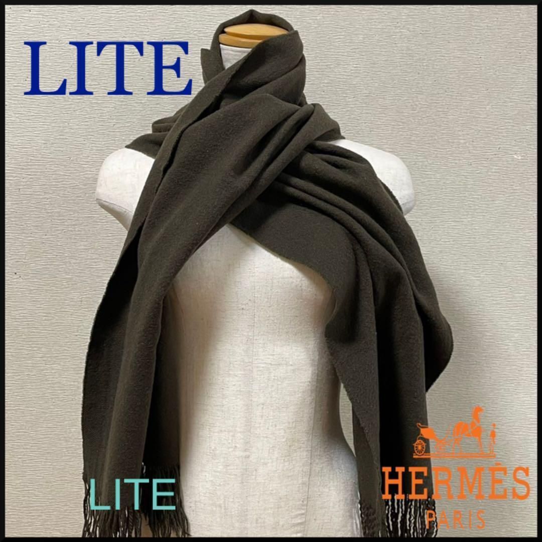 新品タグ付き HERMESカシミヤ100％マフラー HERMES 100%カシミヤ マフラー ブラック 小物