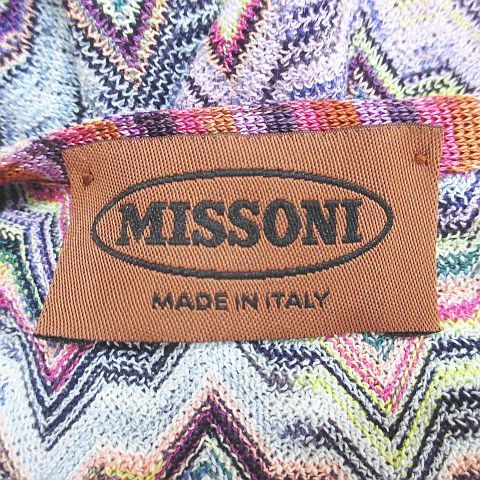 MISSONI ミッソーニ　膝丈ワンピース　総柄　シルク　ピンク　オレンジ　M MISSONI ミッソーニ 膝丈ワンピース 総柄 シルク ピンク