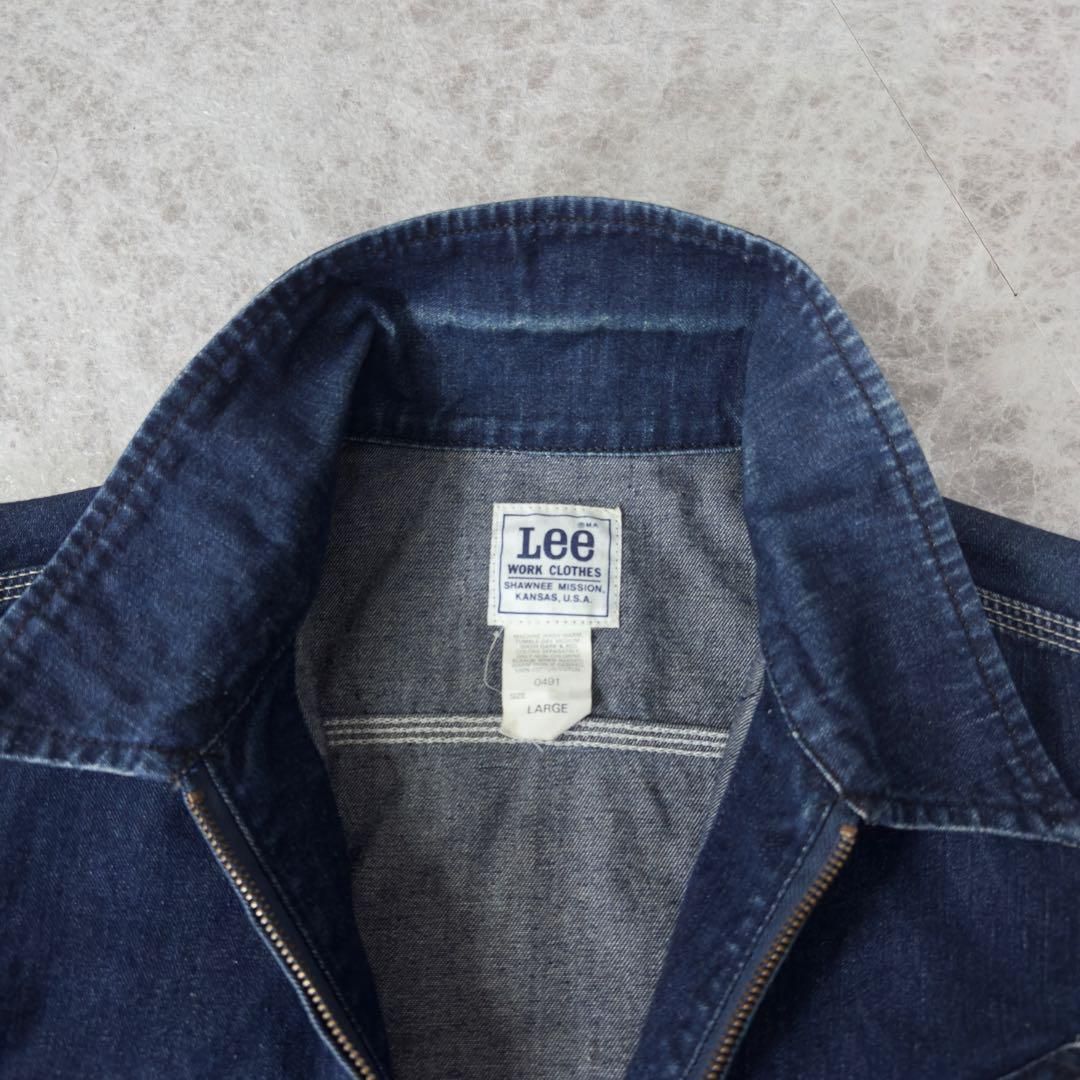 美品 濃紺 Lee リー 91-B デニムジャケット 復刻 日本製 L インディゴ