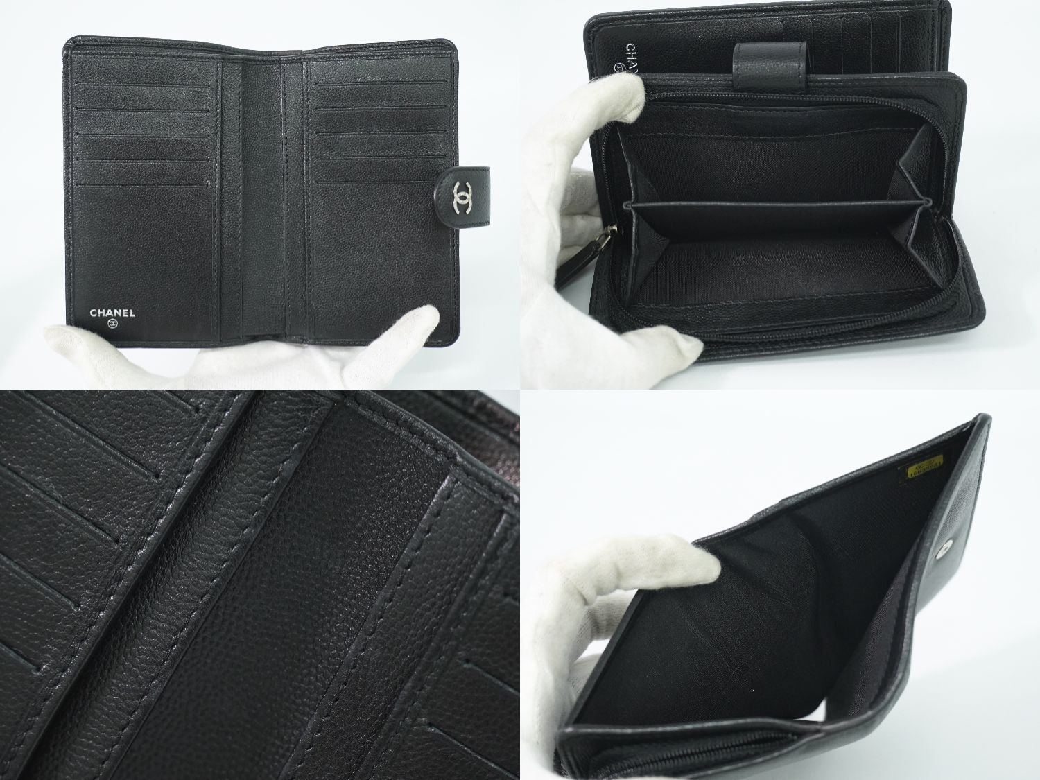 ⭐︎正規品⭐︎CHANEL ブラック 二つ折り財布 フラワーエンボス中古 CHANEL シャネル 二つ折り財布 AP3722 B14928 レディース