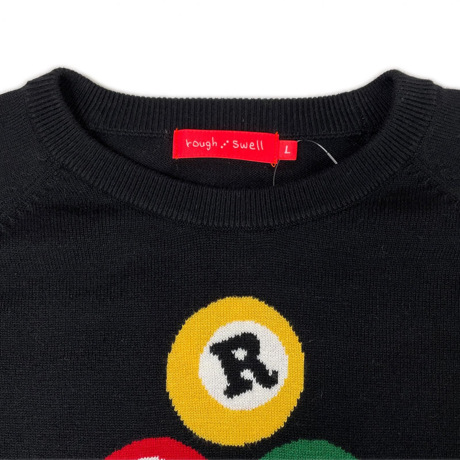 レディース ラフ＆スウェル rough-swell セーター L 黒 ブラック クルーネックニット LLC-HASEGAWATOSO_COM